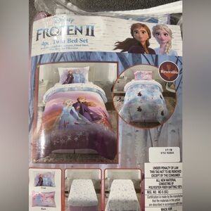Disney Frozen Reversible Twin Comforter Set in Purple and Blue